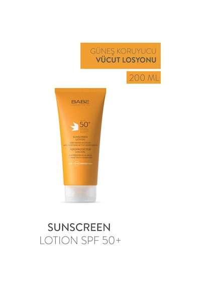 Babe Sunscreen Lotion Yüksek Korumalı Vücut Güneş Losyonu SPF50+ 200 ML