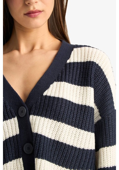 Defacto Regular Fit V Yaka Hırka Z8539az25wnnv207 Lacivert