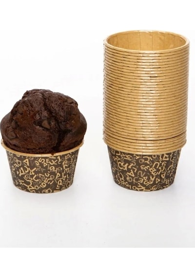 Dolphin Muffin Kağıt Karton Yazı Desenli Cupcake Kek Kalıbı Kapsülü Kabı - 50 Adetlik 1 Paket