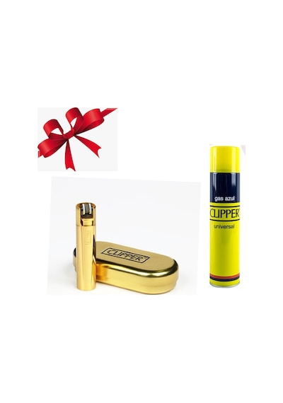 Clipper Metal Çakmak Özel Kutulu Gold Cliper Çakmak Gazı