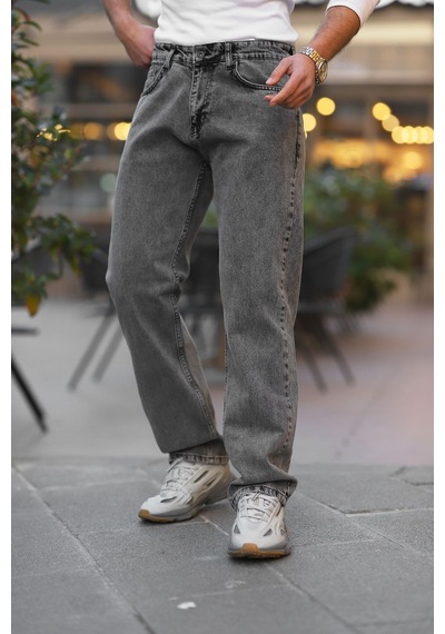 Little Cup Jeans Co Erkek Antrasit Baggy Fit Rahat Kalıp Jean Pantolon