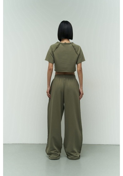 Mai Collection Mai Studios Co. Marcio Haki Crop Eşofman Takım Haki