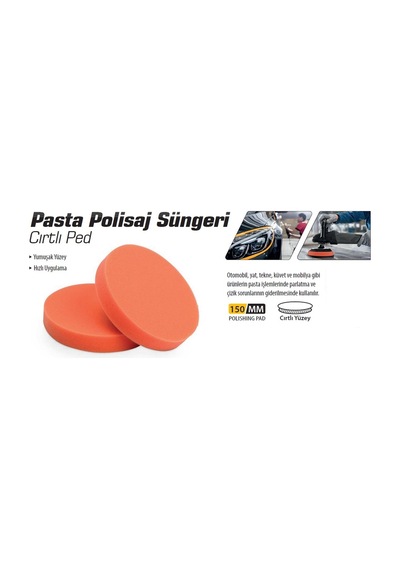 Meşem Cırtlı Pasta Polisaj Süngeri 150 Mm