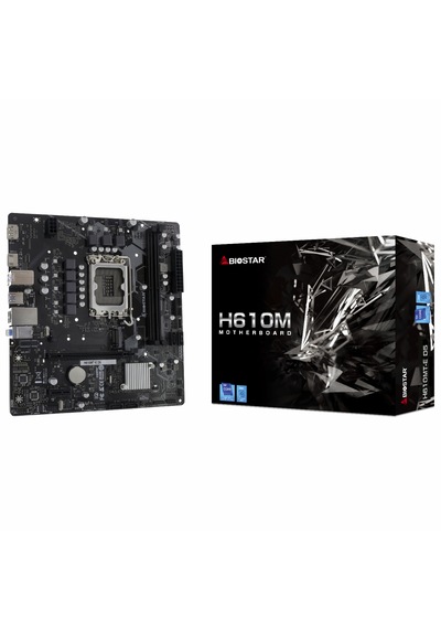 Biostar H610mt-e D5 Intel 1700p Ddr5 5600 Hdmı Dp M2 Matx 1x M.2, 2xdımm 96gb Max, Type C, Wıfı Anten Portu
