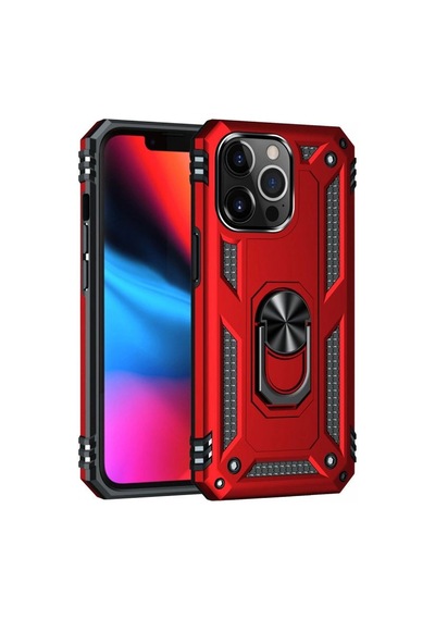 Apple İphone Uyumlu 14 Pro Kılıf Sofya Yüzüklü Silikon Kapak - Kırmızı Çok Renkli