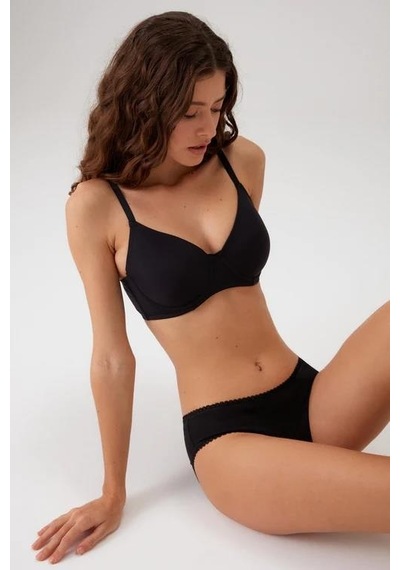 Pierre Cardin 6104 Siyah Barcelona Balenli Desteksiz Kalın Askılı Tek Mikro Sütyen 001