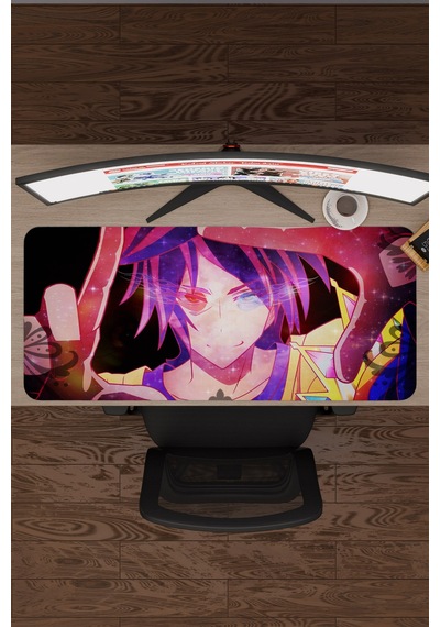No Game No Life Anime V3 - 90x40 Xxl Gaming Kauçuk Kaymaz Taban Mouse Pad Fare Altlığı