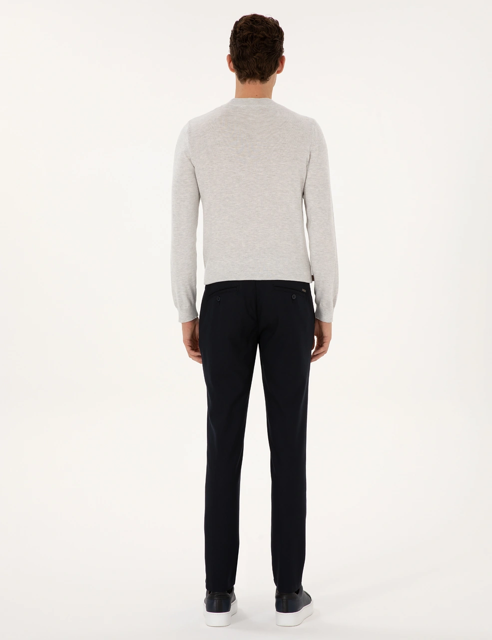 Pierre Cardin Lacivert Slim Fit Beli Lastikli Kanvas Pantolon 50309943 Vr033