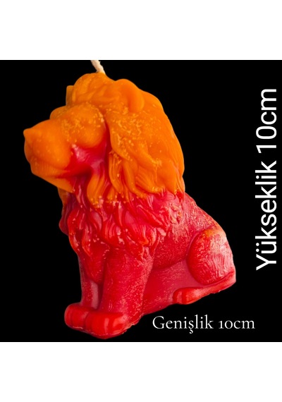 Dekoratif Aslan Figürü Kokulu Mum Çok Renkli