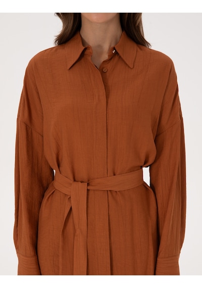 Pierre Cardin Kadın Tarçın Gömlek Desenli 50309964-vr191 Tarçın
