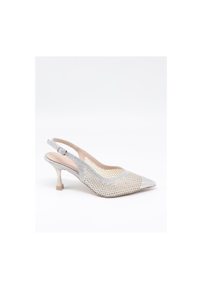 Nesilshoes Nesil Shoes Özma 227 Gümüş Topuklu A. Açık Kadın Ayakkabı GÜMÜŞ