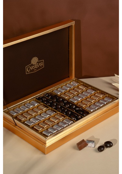 Hediyelik Kutu Baton Mix Çikolata - Badem Draje - 620 Gr