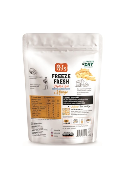 Pol's Freeze Fresh Mango 20 Gr X3 Adet Freeze Dry Dondurularak Kurutulmuş Meyve 20 G