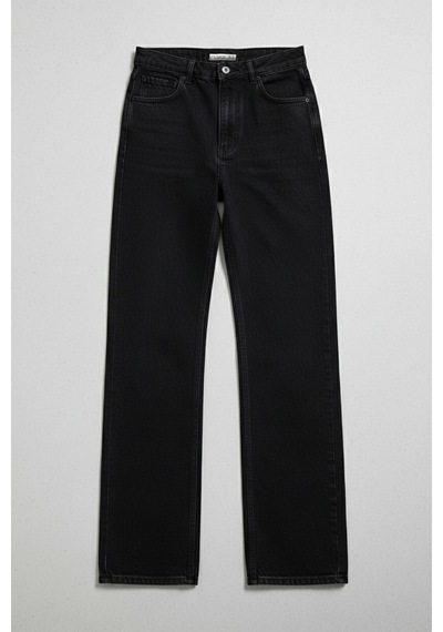 Itsbasic Kadın Siyah Renk Doris 1s5-1 Straight Fit Yüksek Bel %100 Koton Denim Jean Siyah 1s5-1