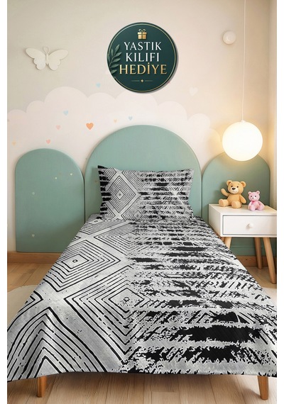 Siyah Geometrik Modern Genç Odası Tek Kişilik Pike Takımı-gri Etnik 160x220 Cm Kapitone Yatak Örtüsü Kırsal Halı Dengesi