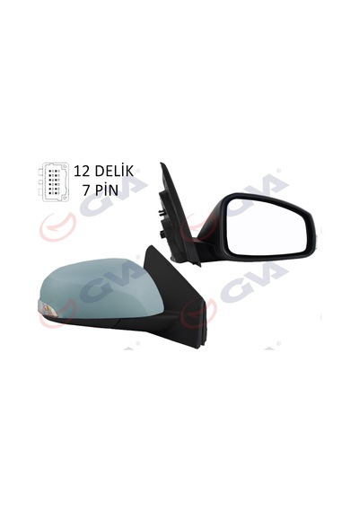 Gva Dış Dikiz Aynası Sağ Megane-fluence 08 Elektrikli Isıtmalı Sinyalli Astarlı Konveks 7 Fiş Vm-6138ehpr Gva 1011323 963010191r 963012395r