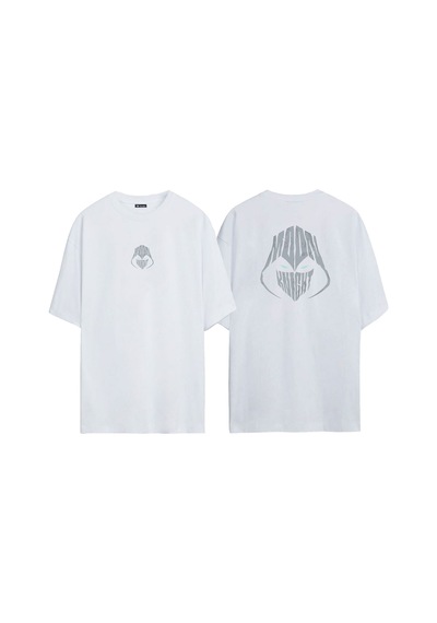 Thewert Unisex Moon Knıght Ön Arka Baskılı Beyaz Oversize T-shirt