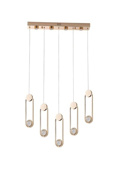 Beckett 5'li Sıralı Kristal Top Başlıklı Gold Led Sarkıt Avize Diğer
