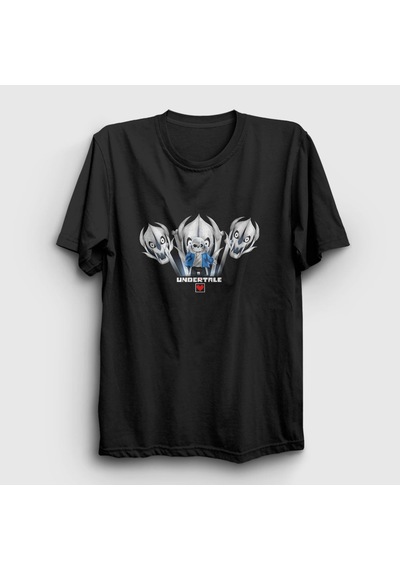 Presmono Unisex Gaster Blasters Undertale T-shirt Siyah