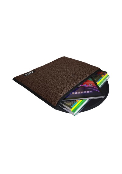 Jacbag Teddy Peluş Kahverengi Çıtçıtlı Dosya Çanta Kitap Defter Tablet Notebook