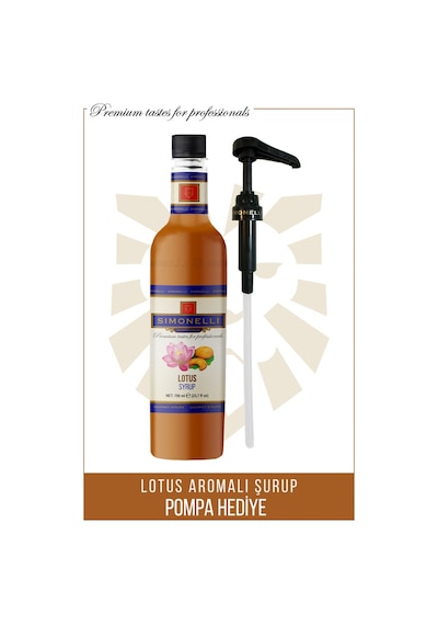 Simonelli Kahve ve Kokteyl Şurubu Lotus Aromalı 700 ML + Pompa