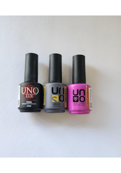 Uno Kalıcı Oje Primer 15 ML + Diamond Top Coat 15 ML + Strong Base 15 ML