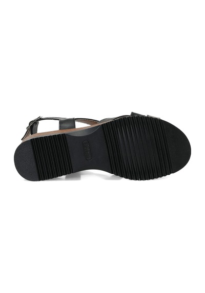 Polaris 327705.z Siyah Kadın Dolgu Topuk Sandalet 000000000102719462