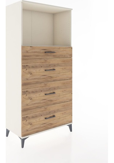 Hyperion Dolap Tek Raflı 4 Çekmeceli 88x44x182 Aytaşı-çam Aytaşı