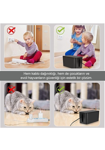 Greentech Kablo Düzenleme Kutusu Siyah Renk-küçük Boy Gt-pk05