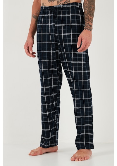 Buratti Pamuklu Regular Fit Normal Bel Düz Paça Cepli 2'Li Paket Erkek Pijama Altı 6574003S2 Lacivert-Lacivert