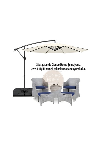 3 Mt 8 Kaburga Full Demir 21 Kg Ekru Bahçe Şemsiyesi Full Set Havuz Şemsiyesi Büyük Şemsiye