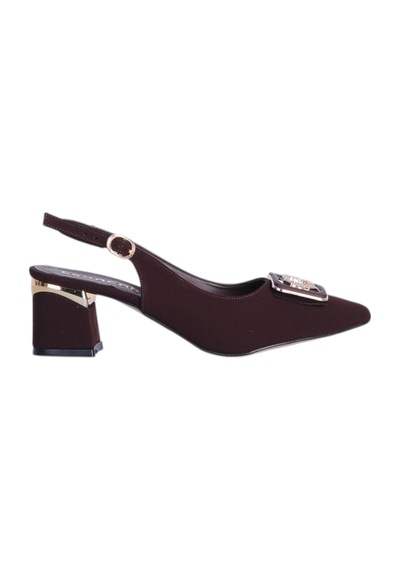 Esracan 2805 5cm Slingback Kadın Topuklu Ayakkabı Taba