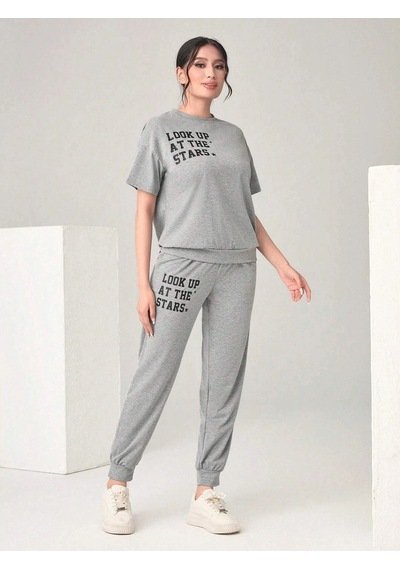 The Stars Ribana 2li T-shirt Eşofman Altı Jogger Gri Alt Üst Eşofman Takım Oversize Bisiklet Yaka Gri The Stars Ribana 2li T-shirt Eşofman Altı Jogger Gri Alt Üst Eşofman Takım Oversize Bisiklet Yaka Gri
