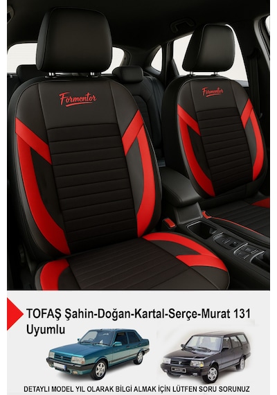 Formentor Tay Tüyü Oto Koltuk Kılıfı Tofaş Kartal-şahin-doğan-serçe-tempra Uyumlu Kırmızı