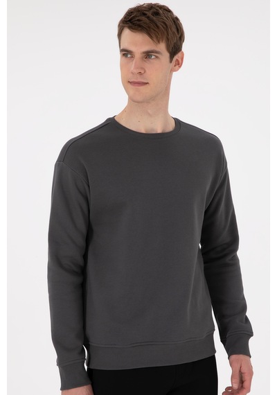 U.S. Polo Assn. Erkek Comfort Fit Bisiklet Yaka Antrasit Sweatshirt 50293438-VR006