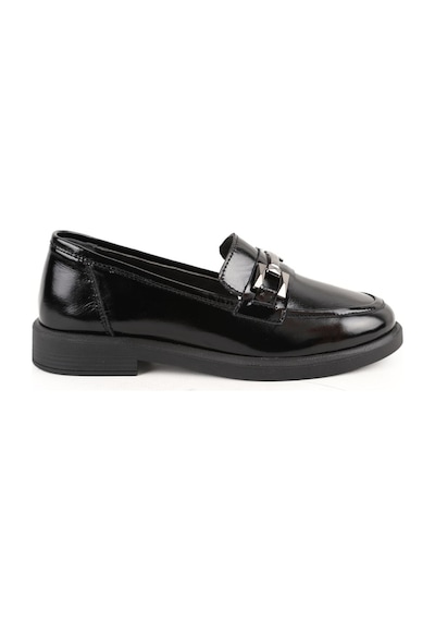 Libero Kadın Günlük Ayakkabı Siyah Hakiki Deri Rugan Metal Tokalı Klasik Düz Taban Loafer L04.702 Libero Kadın Günlük Ayakkabı Siyah Hakiki Deri Rugan Metal Tokalı Klasik Düz Taban Loafer L04.702