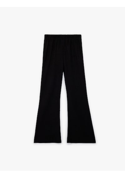Koton Bürümcük Kumaş Beli Lastikli İspanyol Paça Pantolon Siyah 6skg40015ak Siyah Koton Bürümcük Kumaş Beli Lastikli İspanyol Paça Pantolon Siyah 6skg40015ak Siyah
