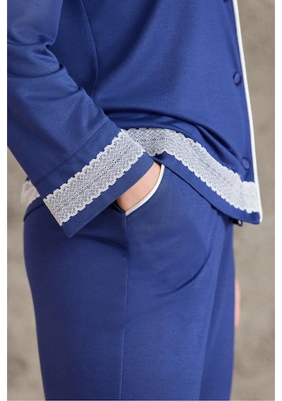 Pierre Cardin 2200 Kadın Uzun Kollu Gömlek Pijama Takımı-lacivert Lacivert