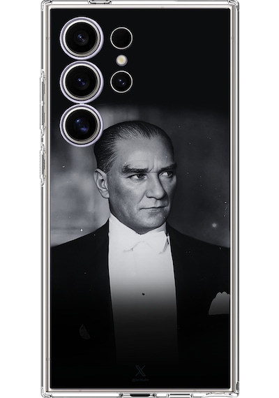 Samsung Galaxy S24 Ultra Uyumlu Zarafet Ve Asalet: Atatürk Smokinli Baskılı Silikon Kılıf Renkli