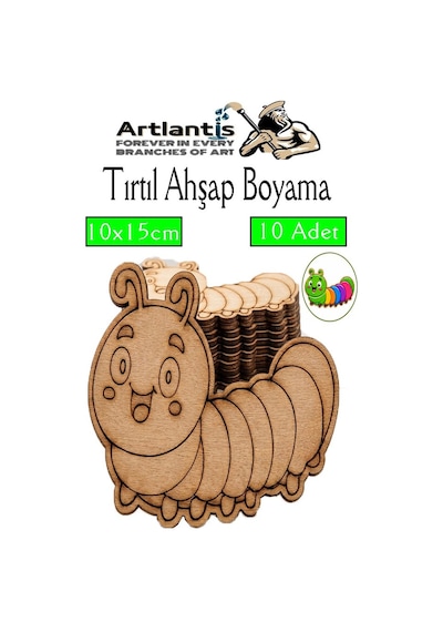 Ahşap Boyama Böcekler 10 Adet 10x15cm Boyama Böcek Figürleri Etkinlik Çocuk Gelişim Motor Beceri Kreş Anasınıfı Yeşil
