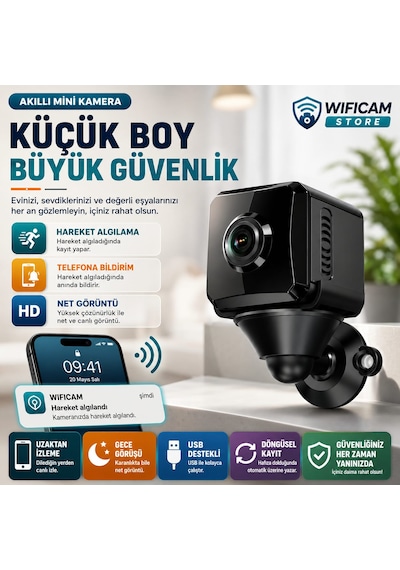 Balık Gözü Lens Geniş Açı Mini Wifi Kamera