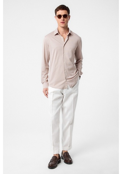 Antioch Slim Fit Erkek Gömlek Bej