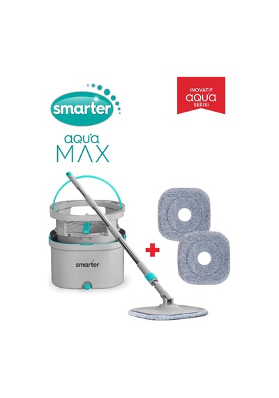 Smarter Aqua Max 2 Adet Yedekli Çift Kova Temiz&kirli Suyu Ayırma Özelliği Otomatik Temizlik Seti