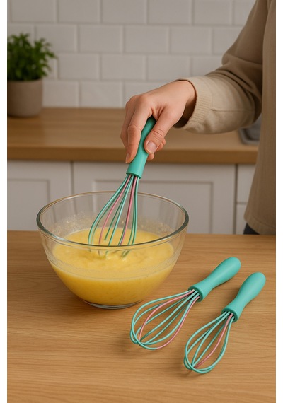 3 Lü Silikon Çırpıcı Seti Pastel Renk, Mini Orta Büyük Silikon Çırpıcı Seti Silikon Diğer
