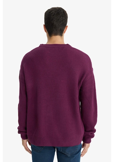 Defacto Oversize Geniş Kalıp Bisiklet Yaka Triko Kazak B9718ax25wnpr326 Mor-pr326