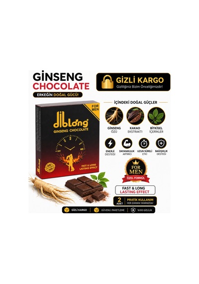 Diblong Ginseng Chocolate Aromalı Çikolata 12 Paket Ginseng Özlü Kakao Aromalı Çikolata