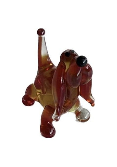 El Yapımı Mini Murano Cam Köpek Biblo A118-03
