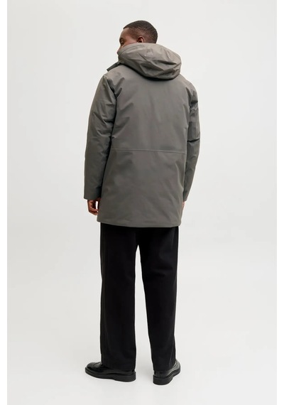 Jack & Jones Erkek Jprccmoon Su Geçirmez Kapüşonlu Kaban 12280904 Füme Füme