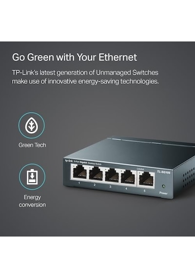 Tl-sg105, 5-port 10/100/1000mbps Gigabit Siwtch