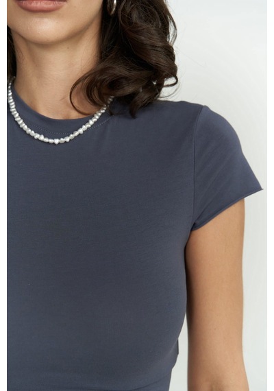 1601 - Mai Collection Toppin Antrasit Penye Crop